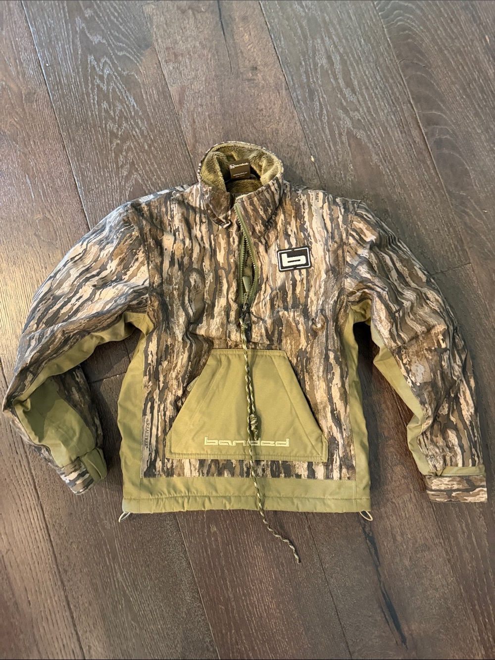 Banded Kids Camo Pullover Jacket in Olive